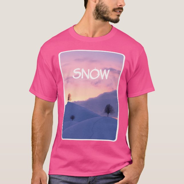 T-shirt Coucher de soleil enneigé actif (Devant)