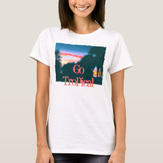 T-shirt Coucher de soleil et palmiers tropicaux