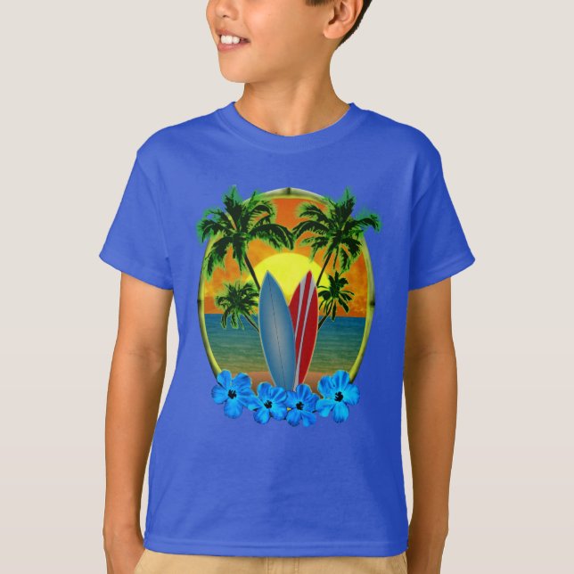 T-shirt Coucher De Soleil Et Planches De Surf (Devant)