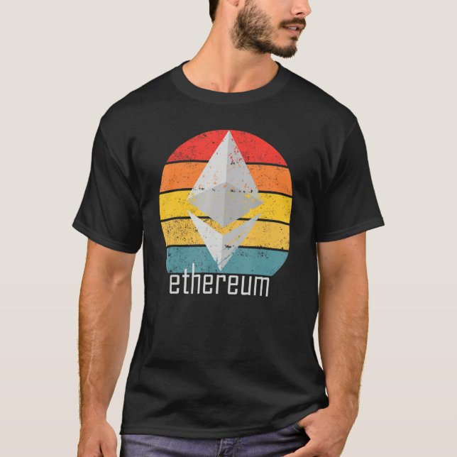 T-shirt Coucher de soleil Ethereum Cryptomonnaie Eth en di (Devant)