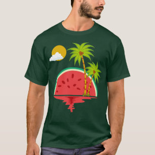 T-shirt Coucher de soleil exotique Melon Eté Palmiers Frui
