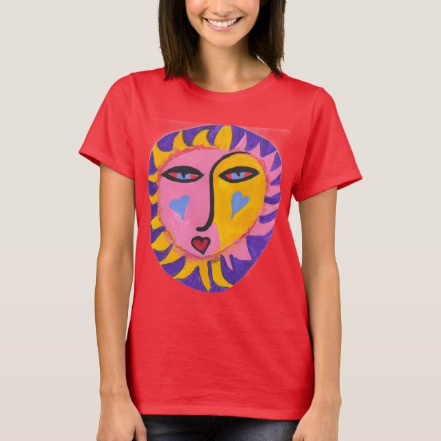 T-shirt Coucher de soleil Flamant rose (Devant)