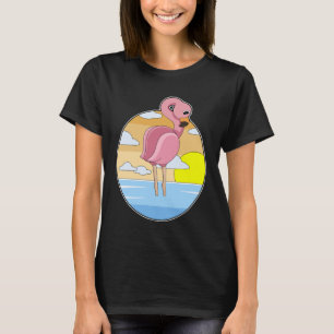 T-shirt Coucher de soleil Flamant rose