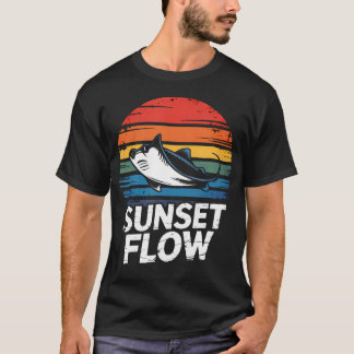 T-shirt Coucher de soleil Flow Stingray Rayures Rétro Aven
