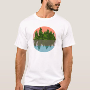 T-shirt Coucher de soleil forêt nature pins