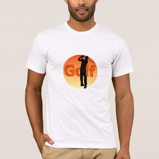 T-shirt Coucher de soleil Golfer Silhouette (Devant)
