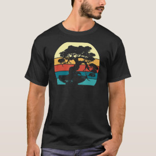 T-shirt Coucher de soleil japonais Japon Zen Retro Bonsai