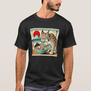 T-shirt Coucher de soleil Japonais Mt. Fuji Timbre Nouille