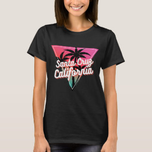 T-shirt Coucher de soleil néon rétro Palmiers Santa Cruz C