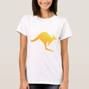T-shirt Coucher de soleil Orange Australian Kangaroo Hoppi