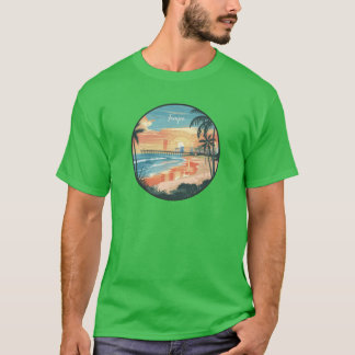 T-shirt Coucher de soleil panoramique sur la plage de Tamp