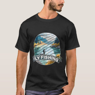 T-shirt Coucher de soleil pêche vintage Silhouette de pêc