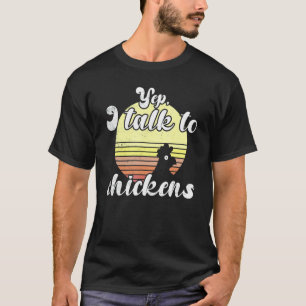 T-shirt Coucher de soleil poulet effronté ouais je parle a