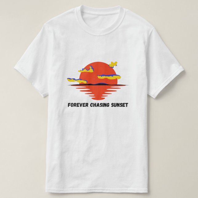 T-shirt coucher de soleil pour toujours (Design devant)