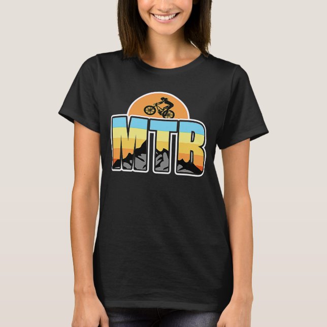 T-shirt Coucher de soleil pour VTT féminin (Devant)