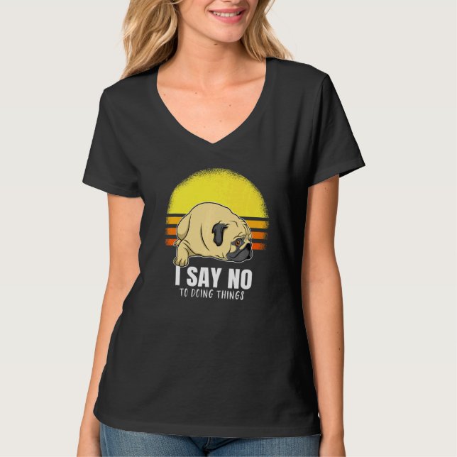 T-shirt Coucher de soleil Pug Dog  36 (Devant)