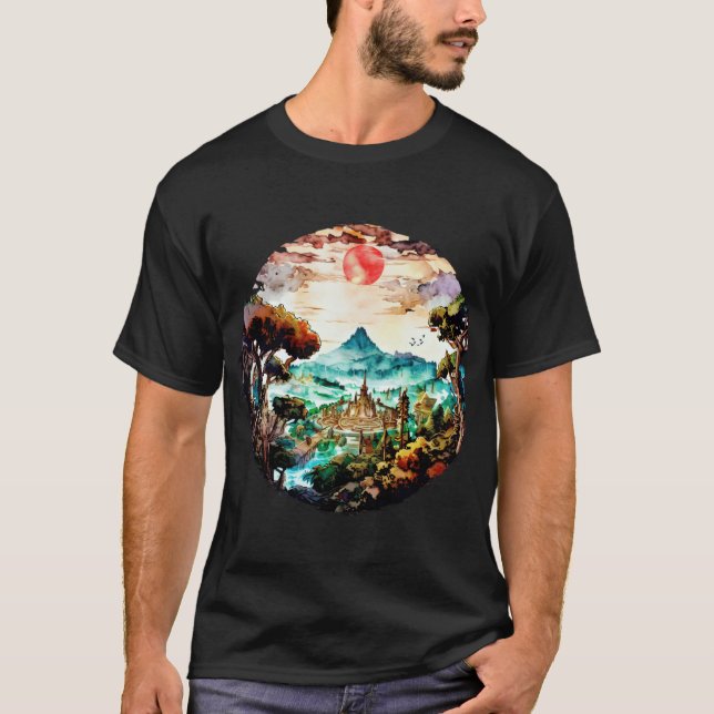 T-shirt Coucher de soleil rétro (Devant)