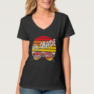T-shirt Coucher de soleil rétro 4e année vibes uniquement 