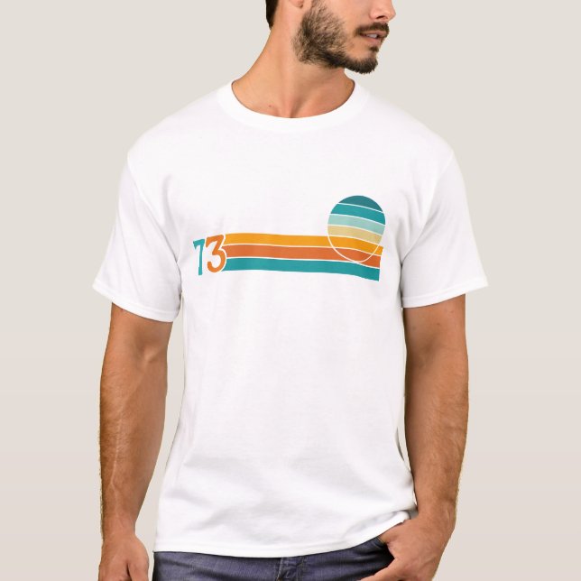 T-shirt Coucher de soleil rétro 73 (Devant)