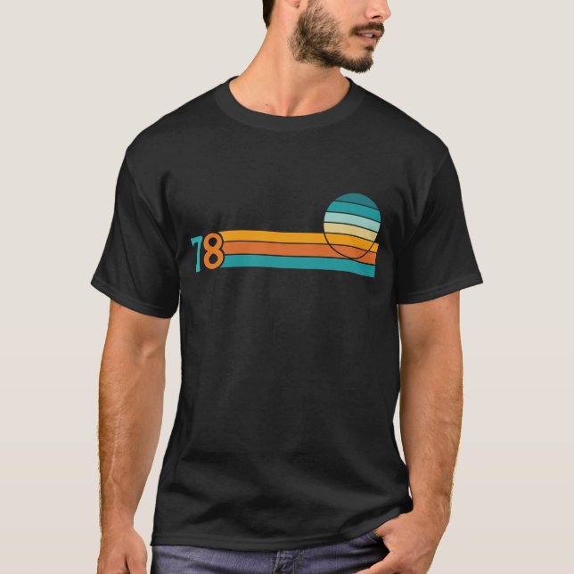T-shirt Coucher de soleil rétro 78 (Devant)