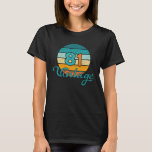 T-shirt Coucher de soleil rétro 81 Vintage en détresse