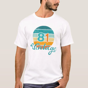 T-shirt Coucher de soleil rétro 81 Vintage en détresse
