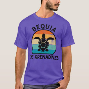 T-shirt Coucher de soleil rétro Bequia The Grenadines avec