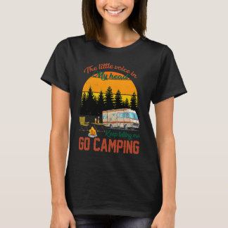 T-shirt Coucher de soleil Rétro Camping Campeur Petite V