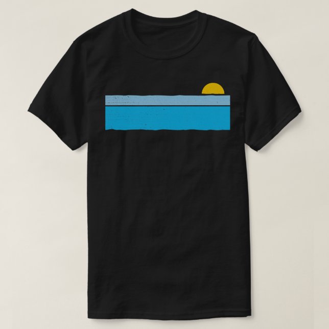 T-shirt Coucher de soleil rétro des années 80 (Design devant)