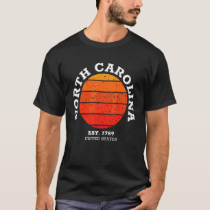 T-shirt Coucher de soleil rétro en Caroline du Nord Sports