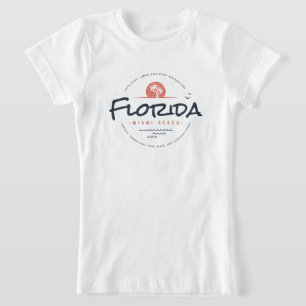 T-Shirt Coucher de soleil rétro Floride Miami Beach Palmie