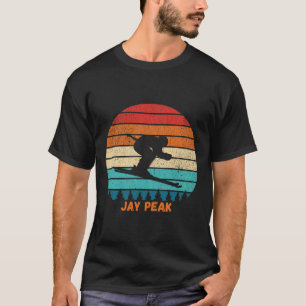 T-shirt Coucher de soleil rétro Jay Peak Vermont Ski Skieu