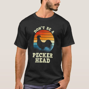 T-shirt Coucher de soleil rétro Ne sois pas un tête de coq