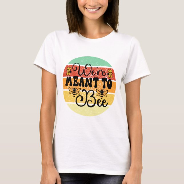 T-shirt Coucher de soleil rétro On veut être (Devant)