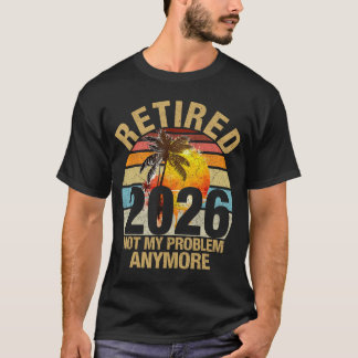 T-shirt Coucher de soleil rétro Retraité 2026 Plus mon pro