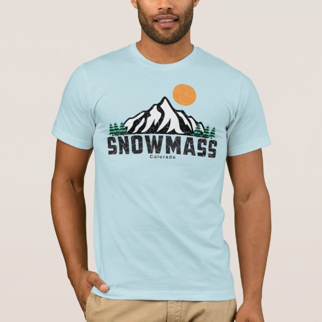 T-shirt Coucher de soleil Retro Snowmass (Devant)
