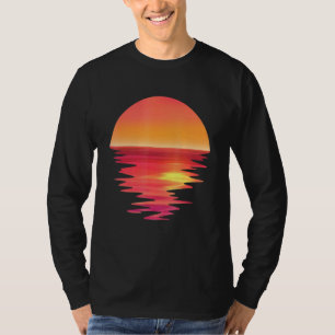 T-shirt Coucher de soleil rétro Vintage cool reflétant la