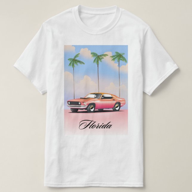T-shirt Coucher de soleil rose Floride (Design devant)