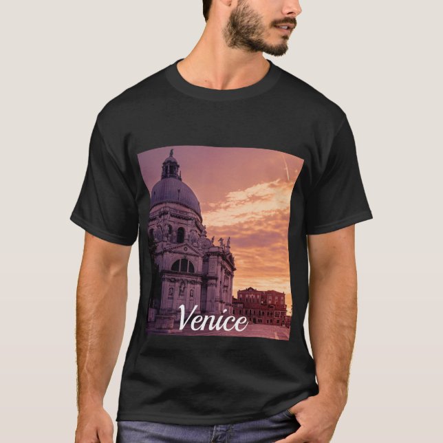 T-shirt Coucher de soleil sur la basilique de Venise (Devant)