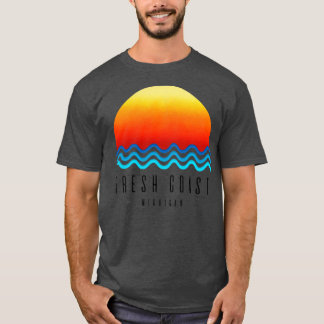 T-shirt Coucher de soleil sur la côte fraîche