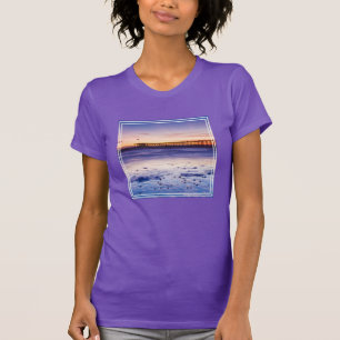 T-shirt Coucher de soleil sur la jetée et la plage de Vent