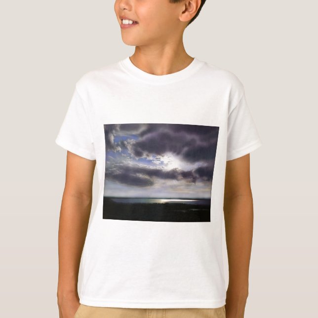 T-shirt Coucher de soleil sur la peinture d'aquarelle du l (Devant)