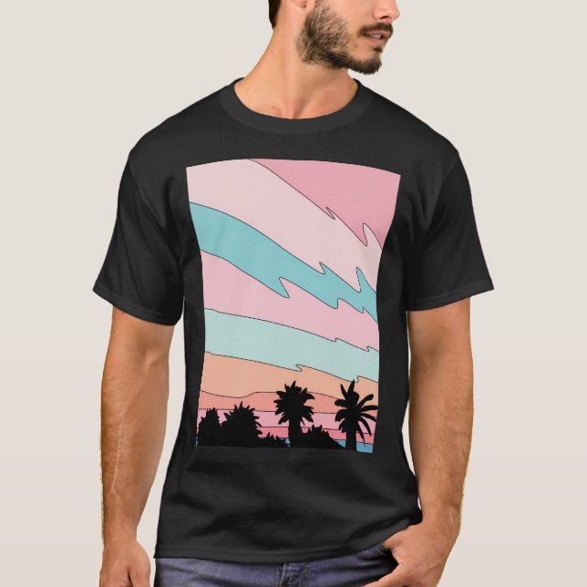 T-shirt Coucher de soleil sur la plage (Devant)