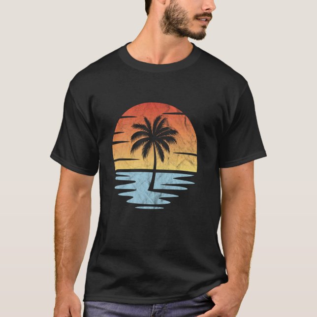 T-shirt Coucher de soleil sur la plage (Devant)