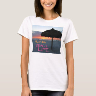 T-shirt Coucher de soleil sur la plage de sable blanc de F