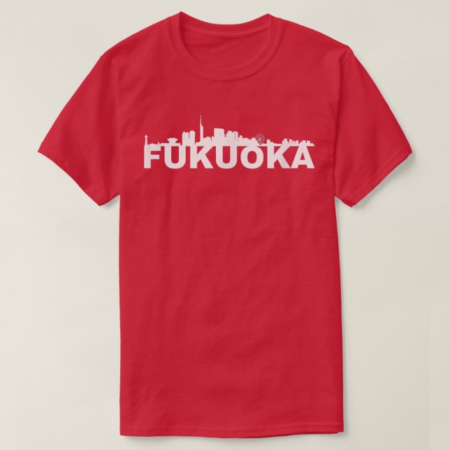 T-shirt Coucher de soleil sur la ville de Fukuoka au Japon (Design devant)