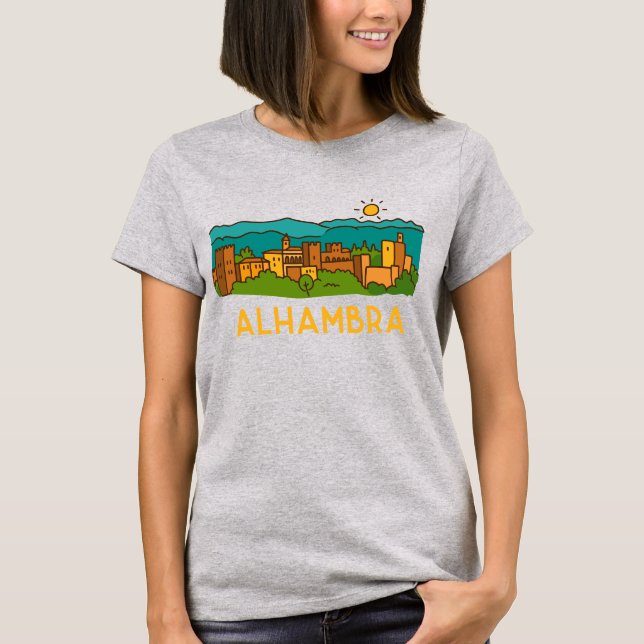 T-shirt Coucher de soleil sur l'Alhambra 2 (Devant)