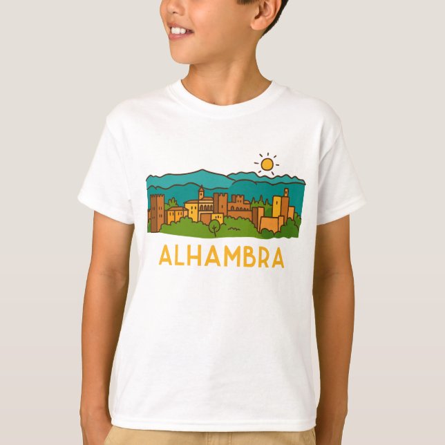 T-shirt Coucher de soleil sur l'Alhambra 2 (Devant)