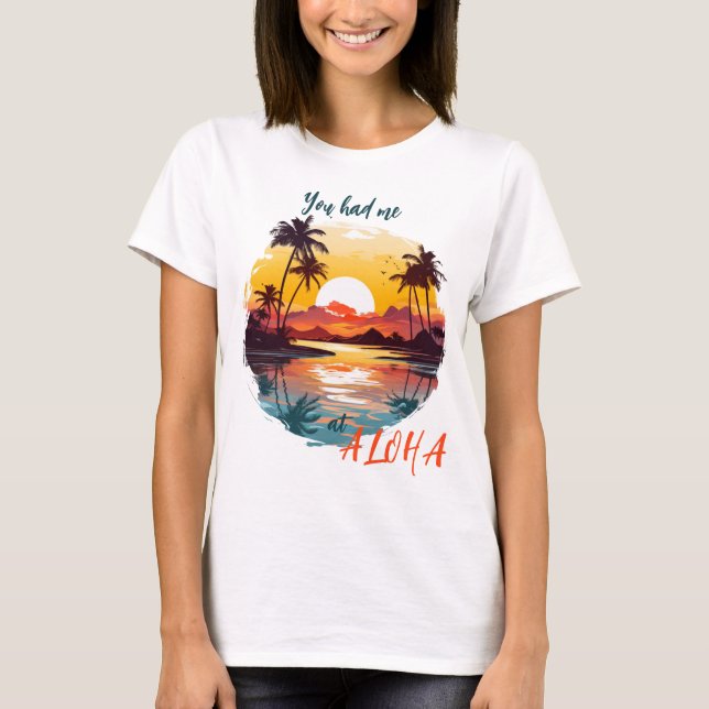 T-shirt Coucher de soleil sur le lagon (Devant)