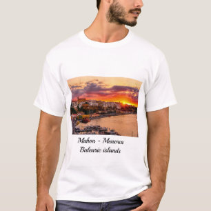 T-shirt Coucher de soleil sur le port de Mahon - Minorque,